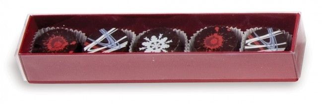 Red/Clear Lid - Long Candy Box - (5 Pc.) 6-7/8 x 1-1/4 x 1-1/8"