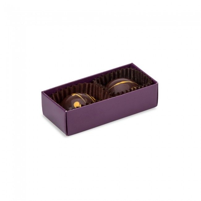 Aubergine/Clear Lid - Long Artisan Candy Box - (2 Pc.) 2-3/4 x 1-1/4 x 3/4"