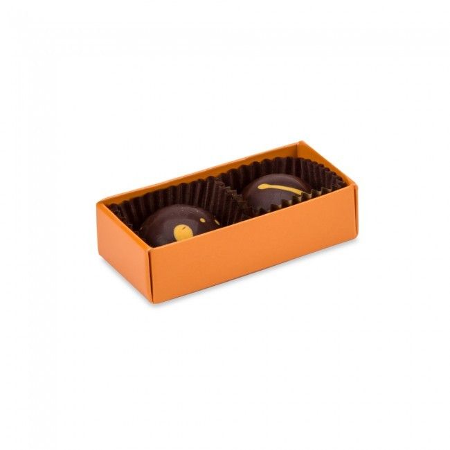 Orange/Clear Lid - Long Artisan Candy Box - (2 Pc.) 2-3/4 x 1-1/4 x 3/4"