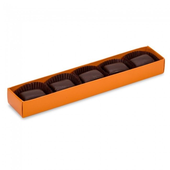 Orange/Clear Lid - Long Artisan Candy Box - (5 Pc.) 6-7/8 x 1-1/4 x 3/4"