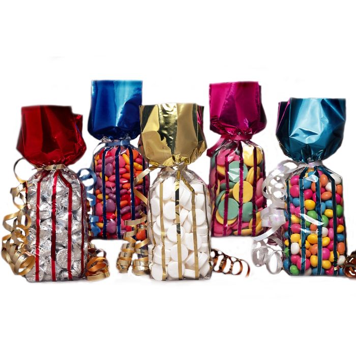 Vertical Stripe Solid Top Stand Up Bags