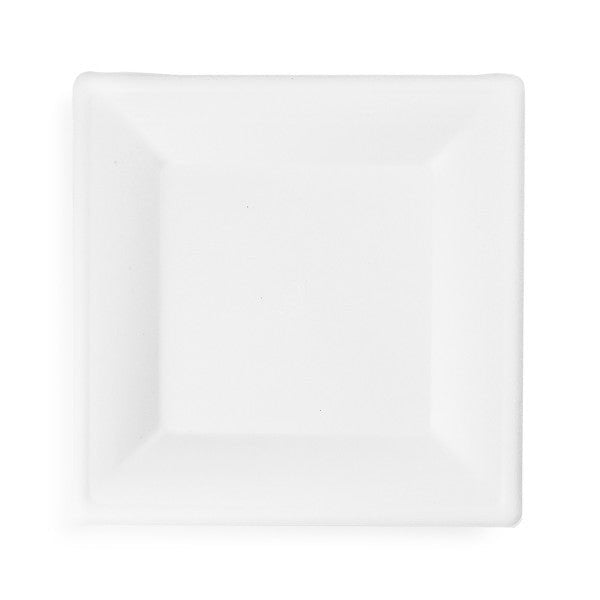 Vegware White Molded Fiber Square Plates, 10in (QTY 500), SKU VPSQ-10