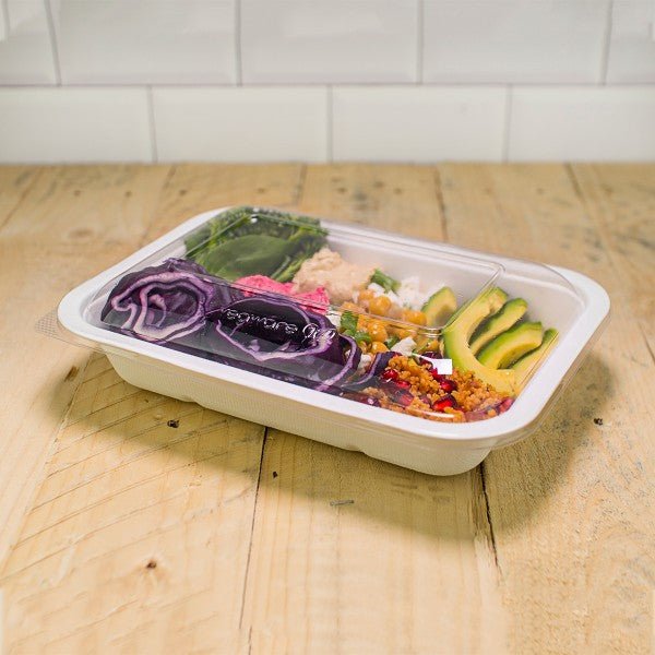 Vegware Gourmet 42 oz Molded Fiber Food Tray Base Size 5 White Compostable (QTY 600), SKU V5-GB42