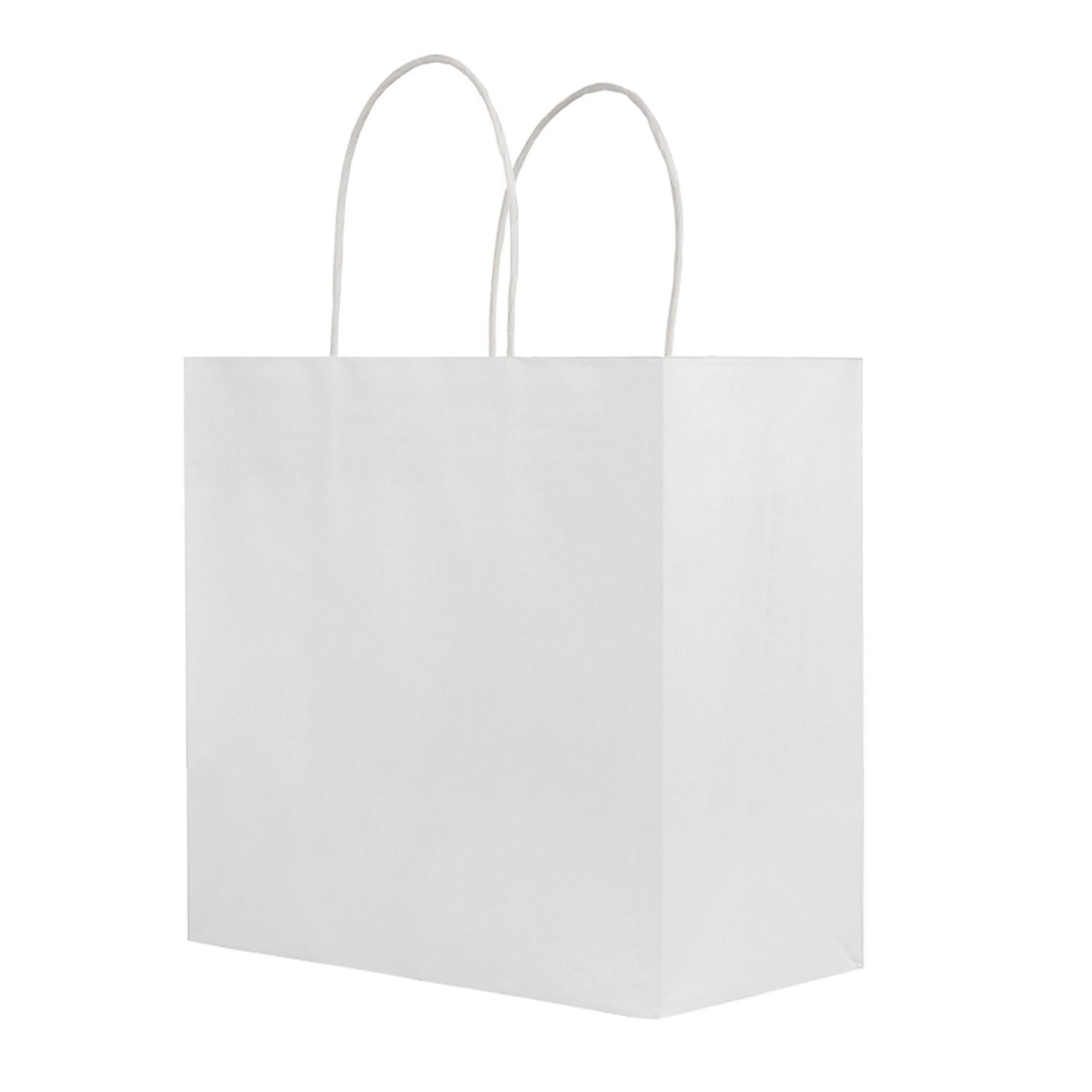 White - Smooth Top Egde Shopping Bag - 10 x 5 x 10"