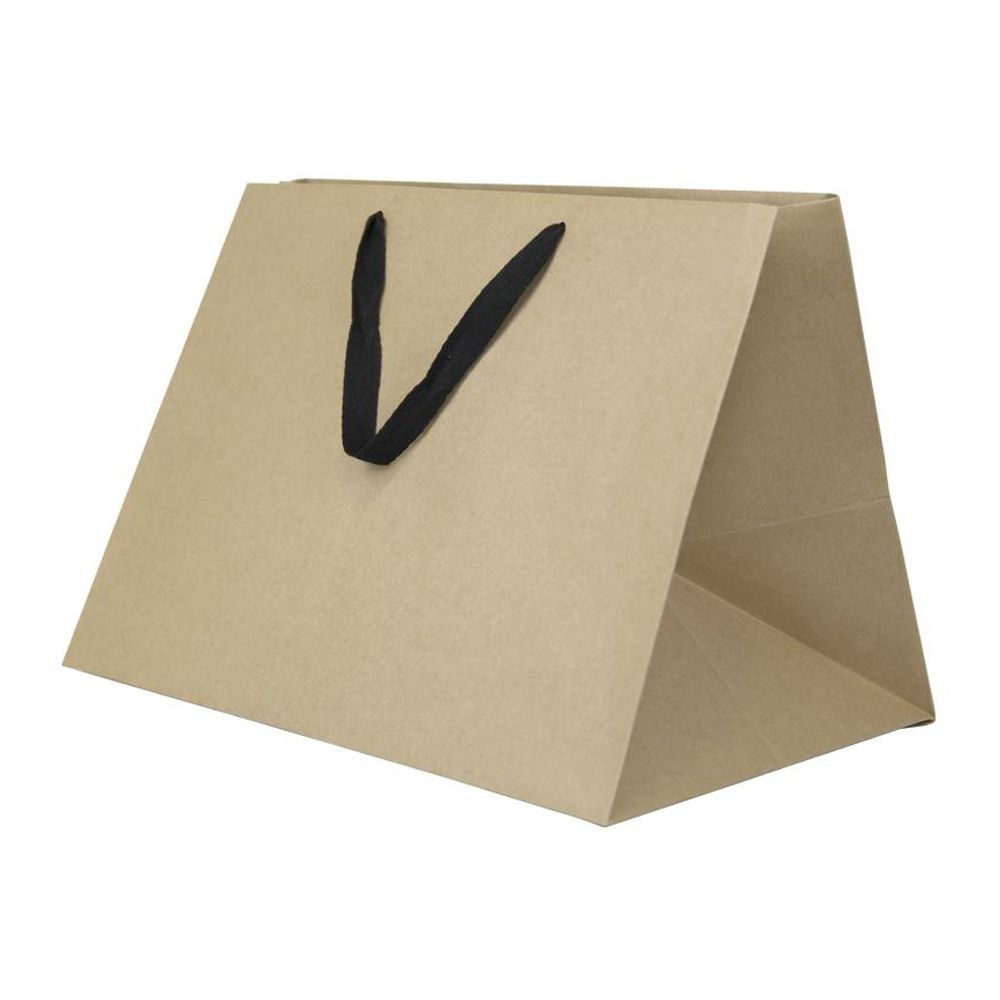 Chelsea Kraft / Black Handles - Twill Ribbon Handle Gift Bag - 16 x 12 x 11"