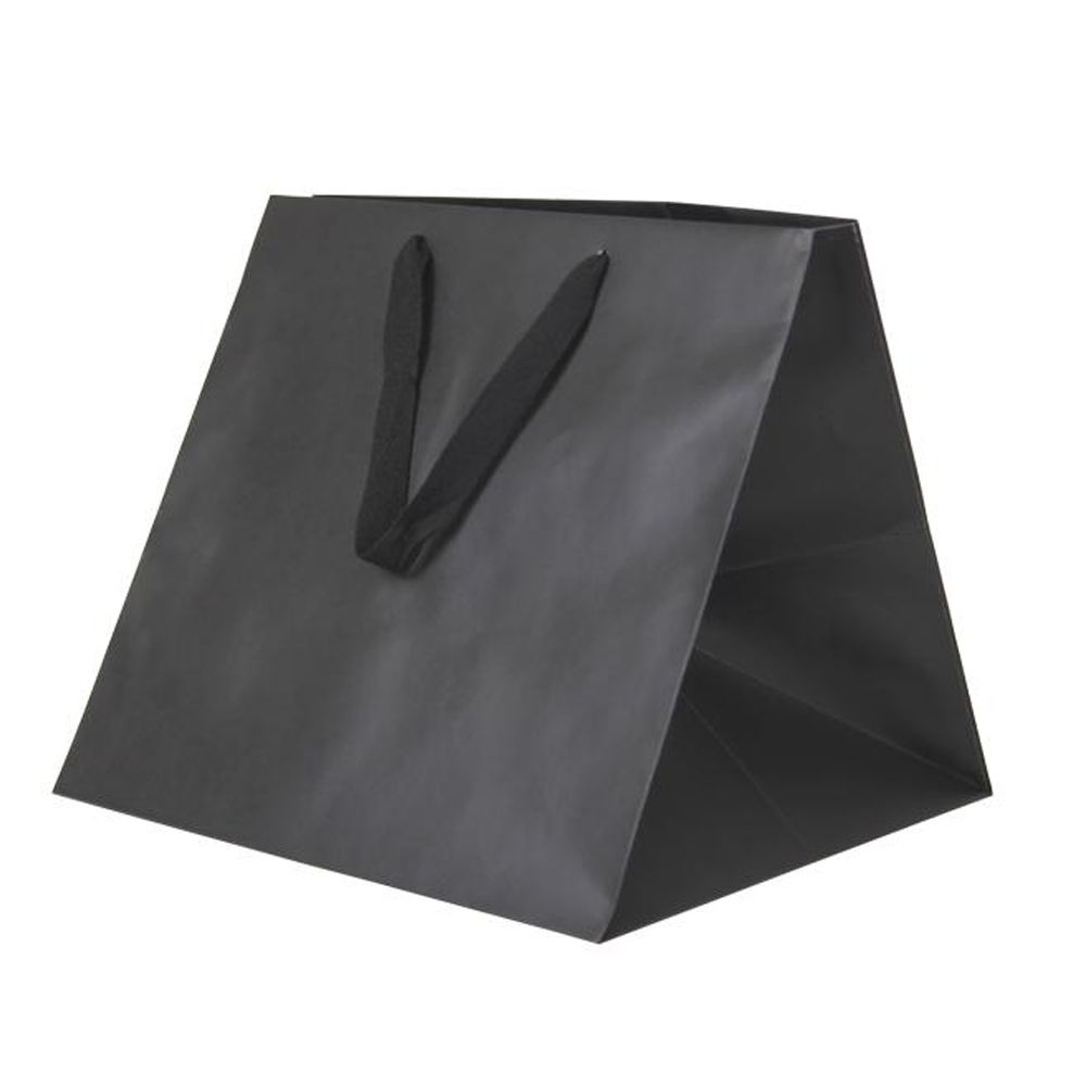 Broadway Black- Twill Ribbon Handle Gift Bag - 12-1/2 x 12 x 12"