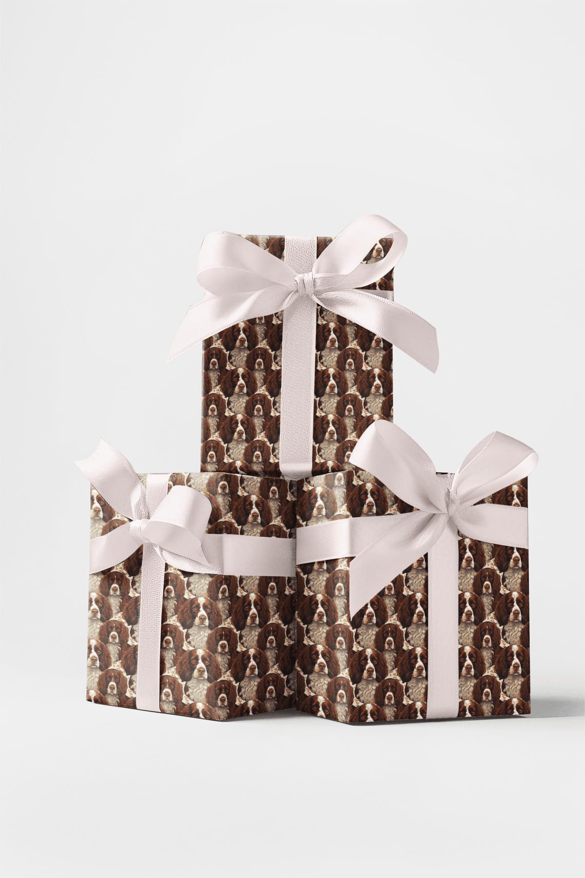 Paw Prints & Springer Sprints - English Springer Spaniel Wrapping Paper