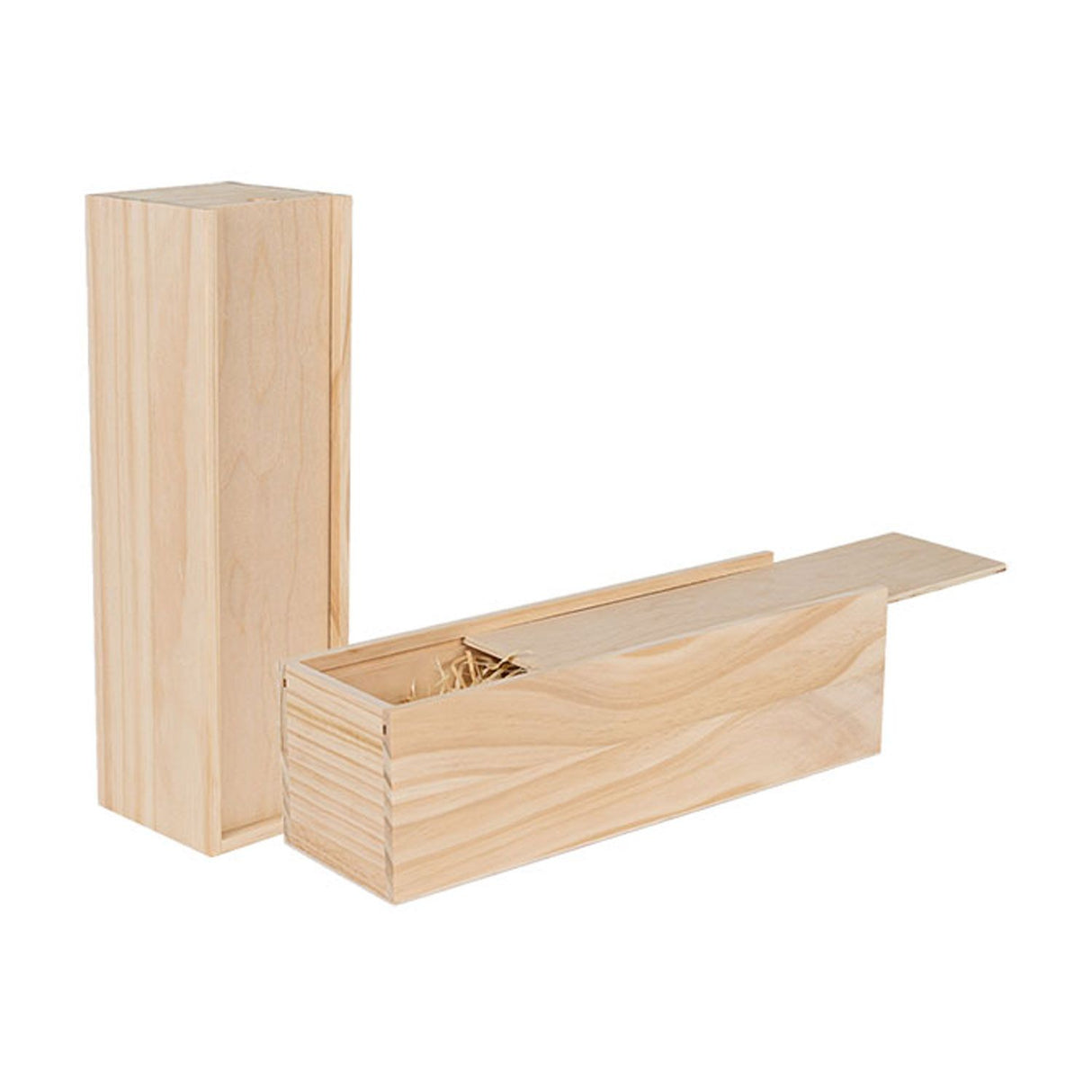 Pine Wood - Wooden Wine Box - 1 Bottle - 13-1/2 x 3-1/2 x 3-1/2"