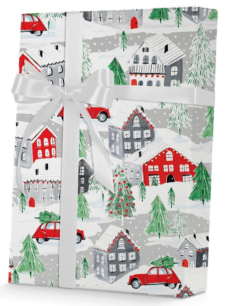 Christmas Town - Gift Wrap - 1/4 Ream Gift Wrap Roll (24" x 208 ft.)