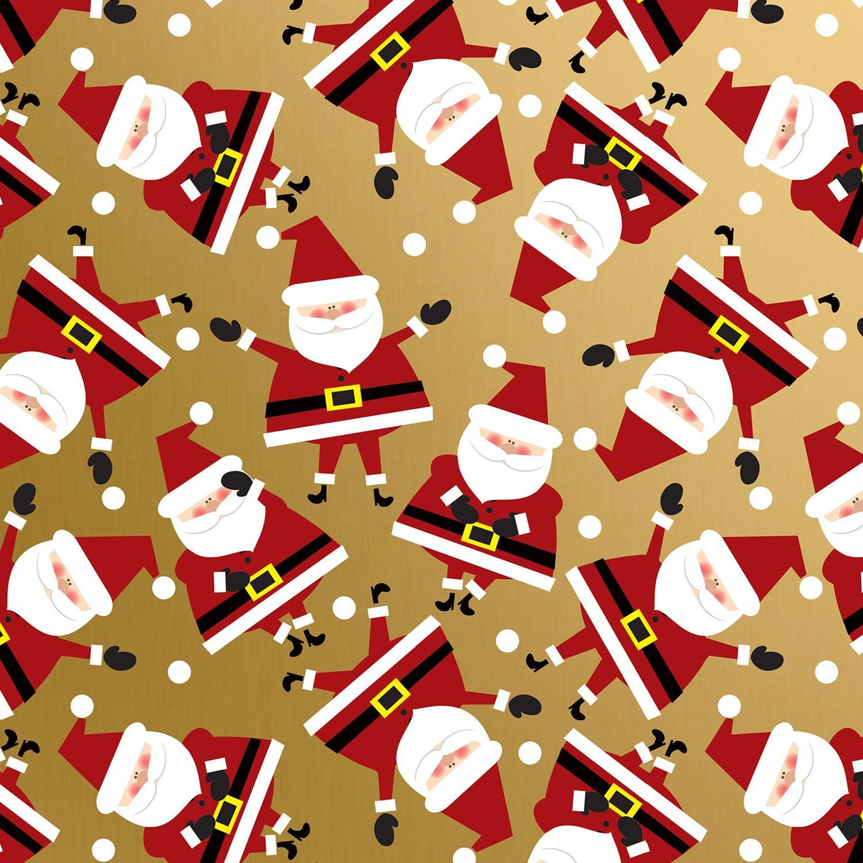Dancing Santa Gold - Gift Wrap - Jumbo Roll (30" x 10 ft.)