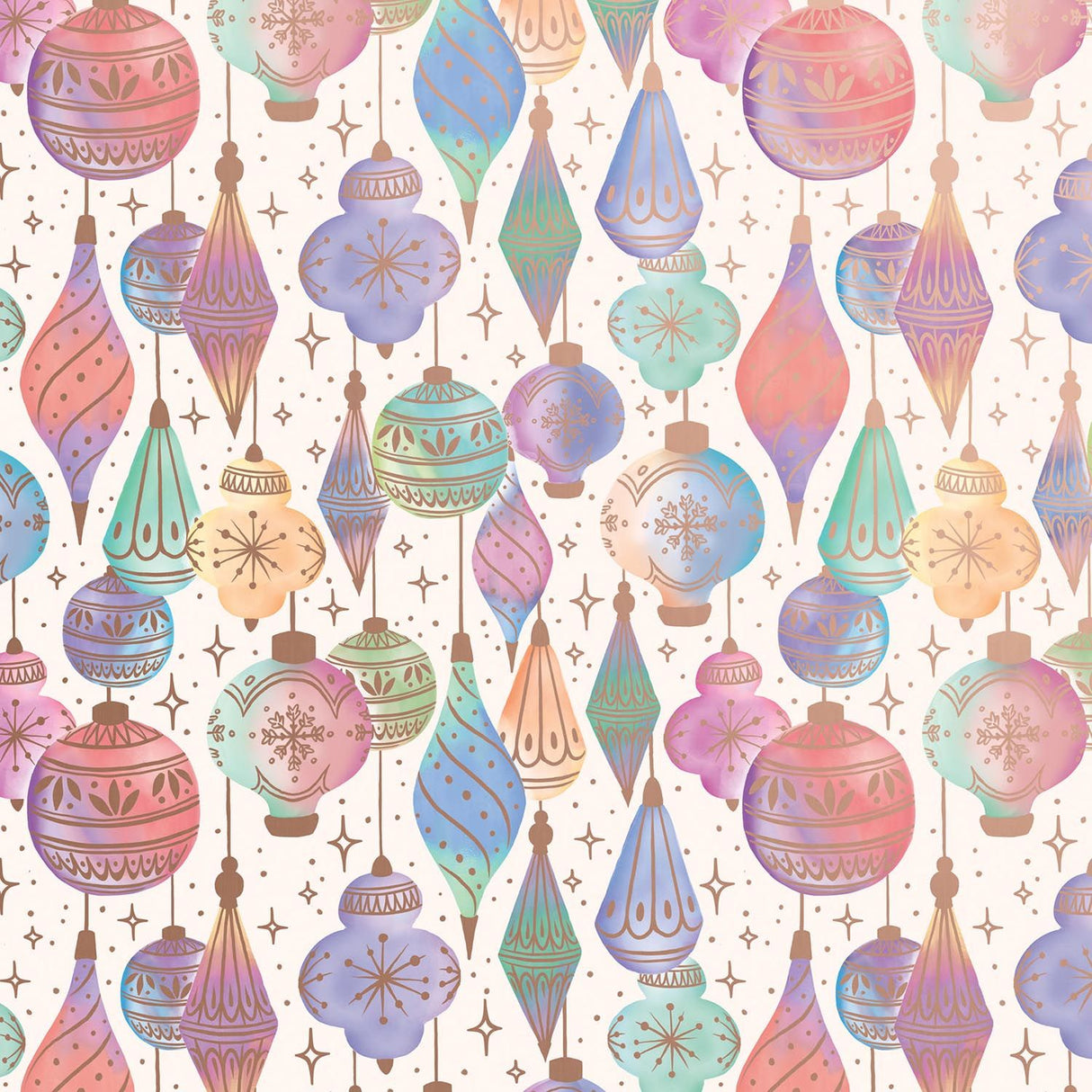 Watercolor Ornaments - Gift Wrap - Jumbo Roll (30" x 10 ft.)