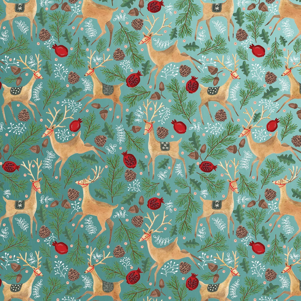 Reindeer Tapestry - Gift Wrap - Ream Gift Wrap Roll (30" x 833 ft.)