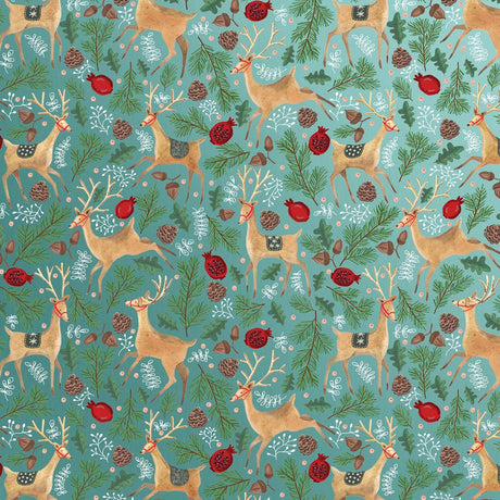 Reindeer Tapestry - Gift Wrap - Ream Gift Wrap Roll (30" x 833 ft.)
