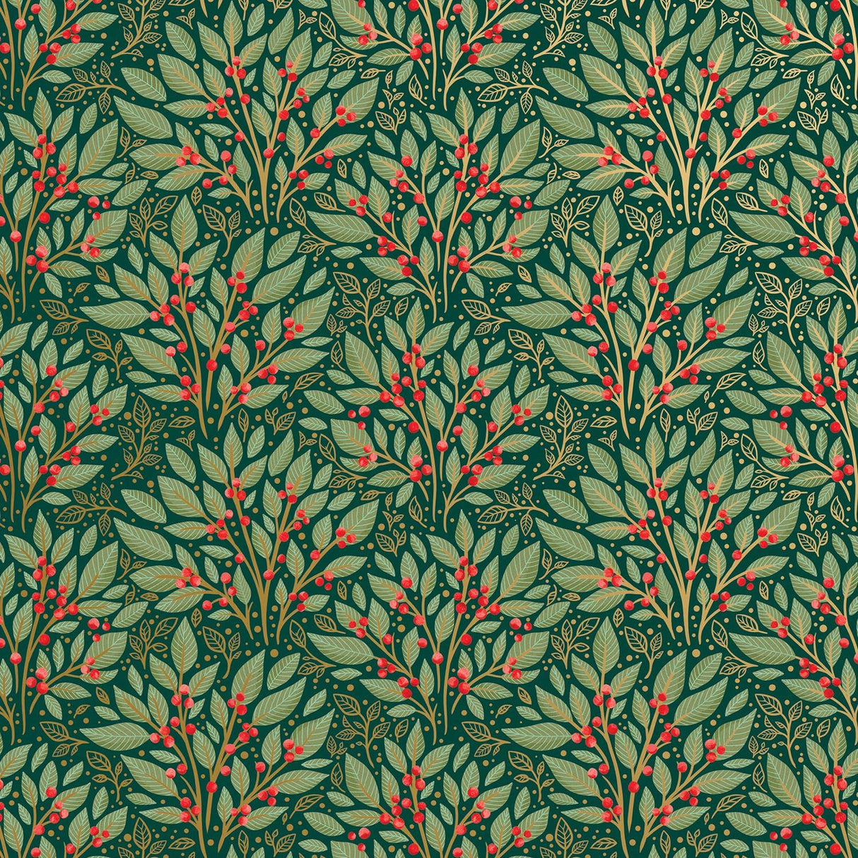 Holly Tapestry - Gift Wrap - Jumbo Roll (30" x 10 ft.)