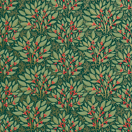 Holly Tapestry - Gift Wrap - Jumbo Roll (30" x 10 ft.)