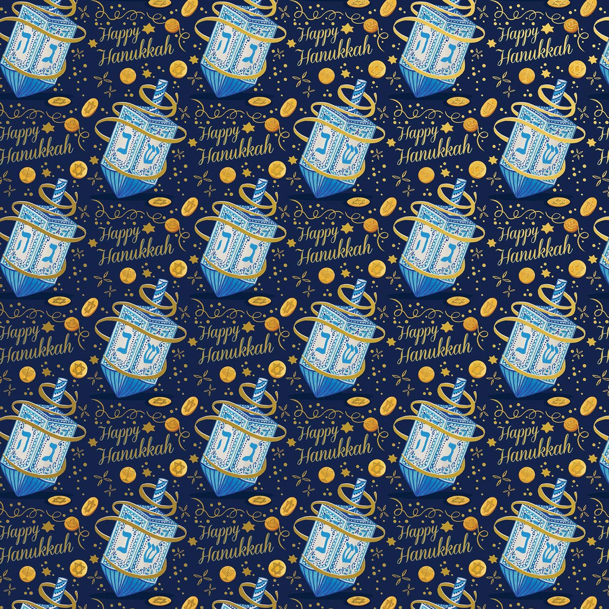 Happy Hanukkah - Gift Wrap - Jumbo Roll (30" x 10 ft.)