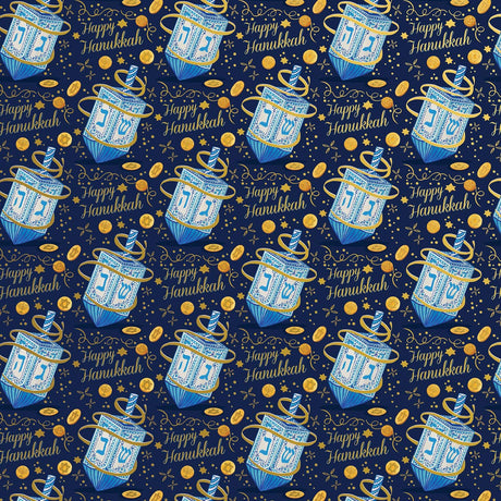 Happy Hanukkah - Gift Wrap - Jumbo Roll (30" x 10 ft.)