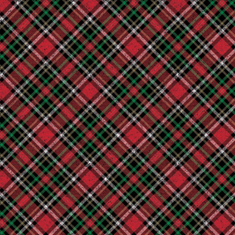 Red Gold Holographic Plaid - Gift Wrap - Ream Gift Wrap Roll (30" x 833 ft.)