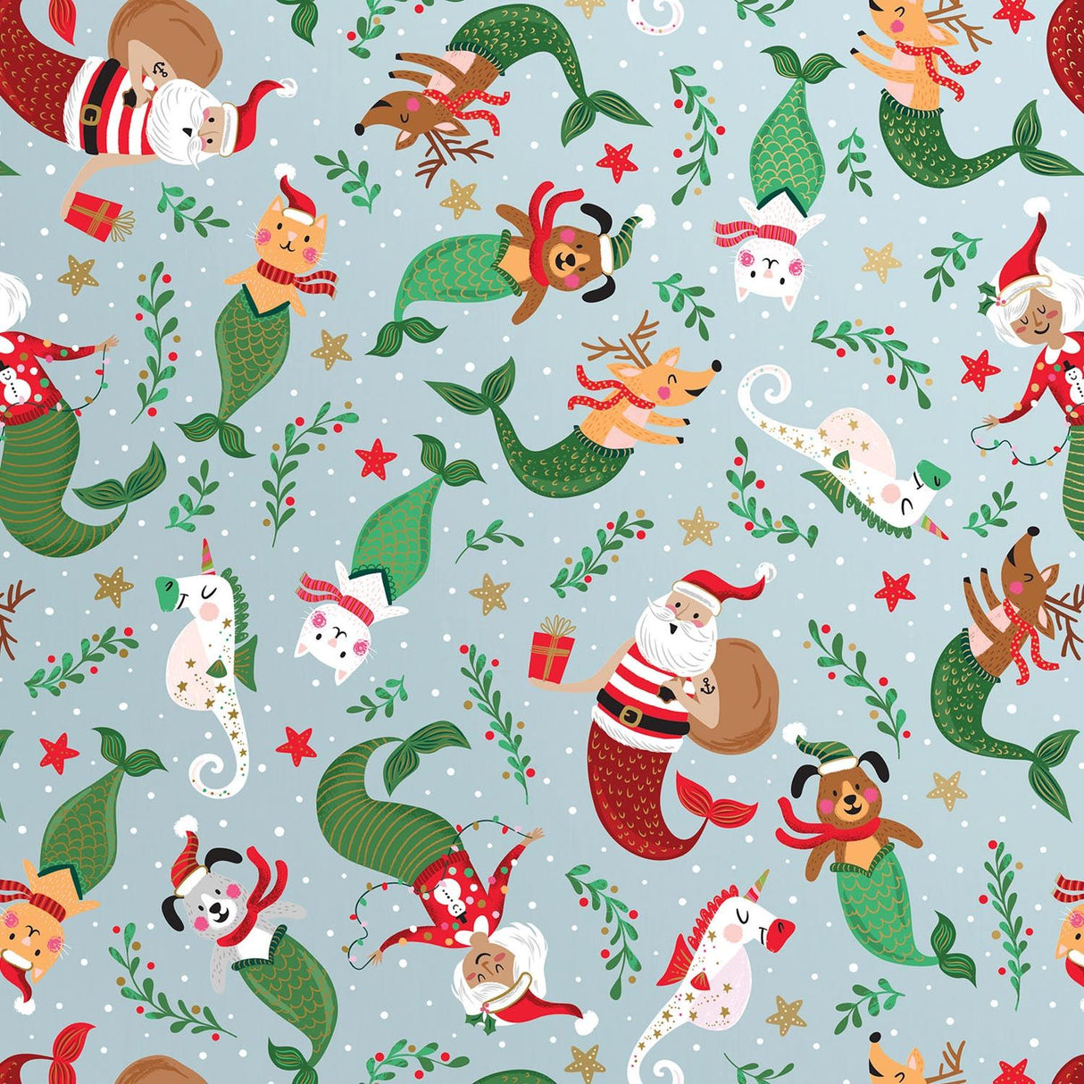 Undersea Holiday - Gift Wrap - Jumbo Roll (30" x 10 ft.)