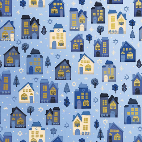 Hanukkah House - Gift Wrap - Jumbo Roll (30" x 10 ft.)