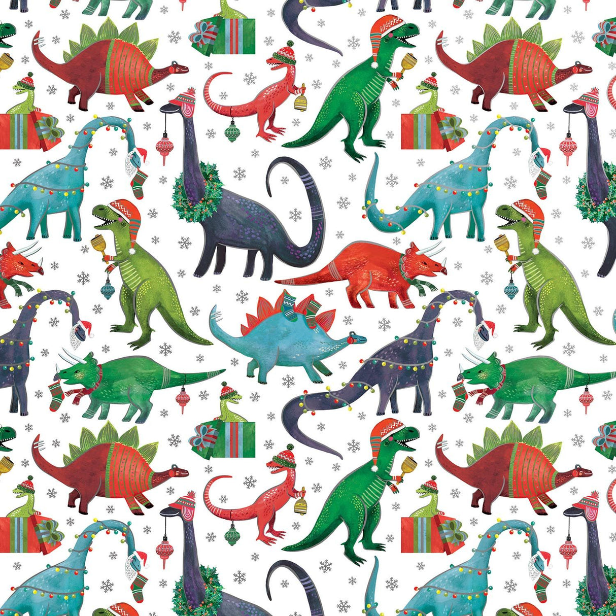 Decked Out Dinosaur - Gift Wrap - Jumbo Roll (30" x 10 ft.)