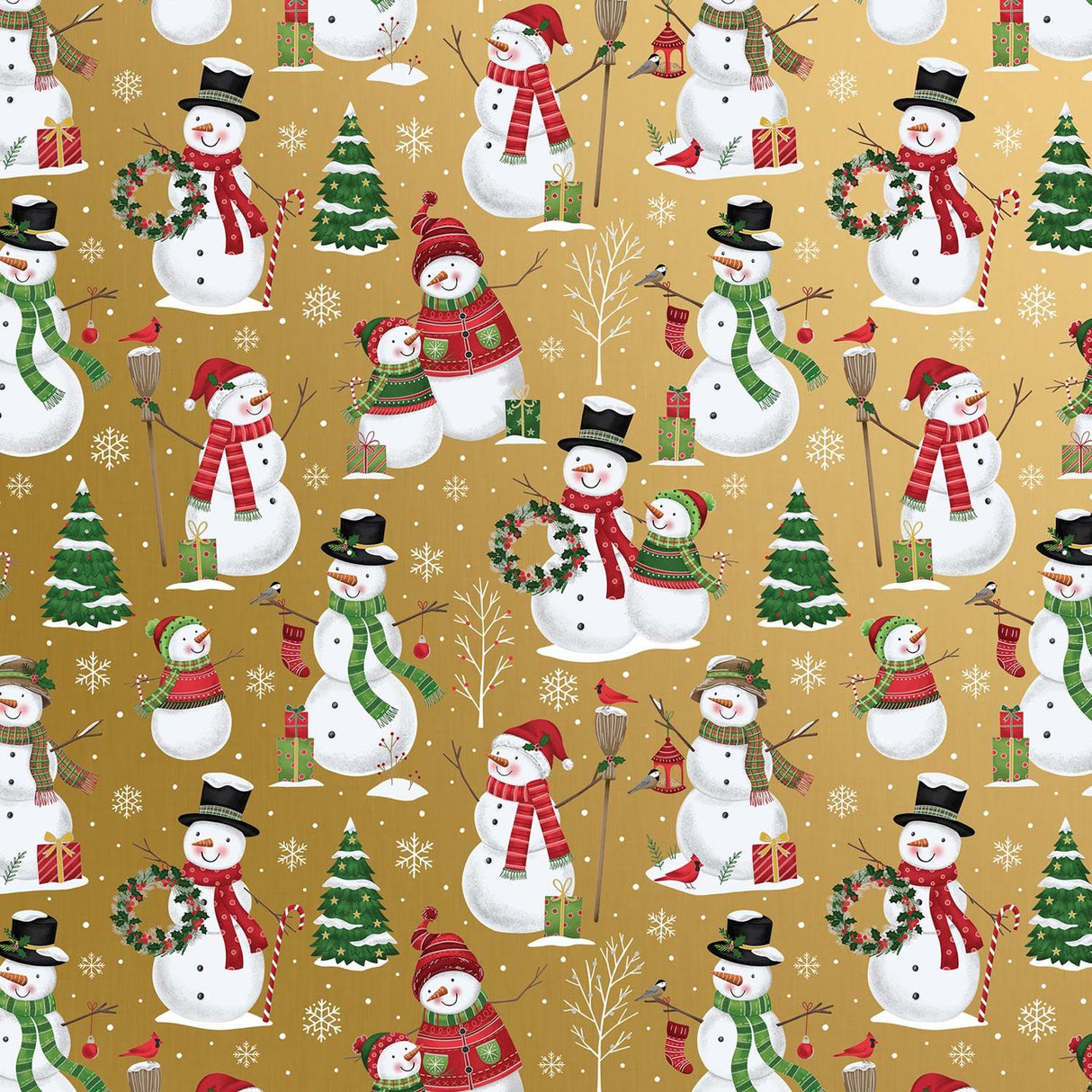 Snowman Family - Gift Wrap - Ream Gift Wrap Roll (30" x 833 ft.)