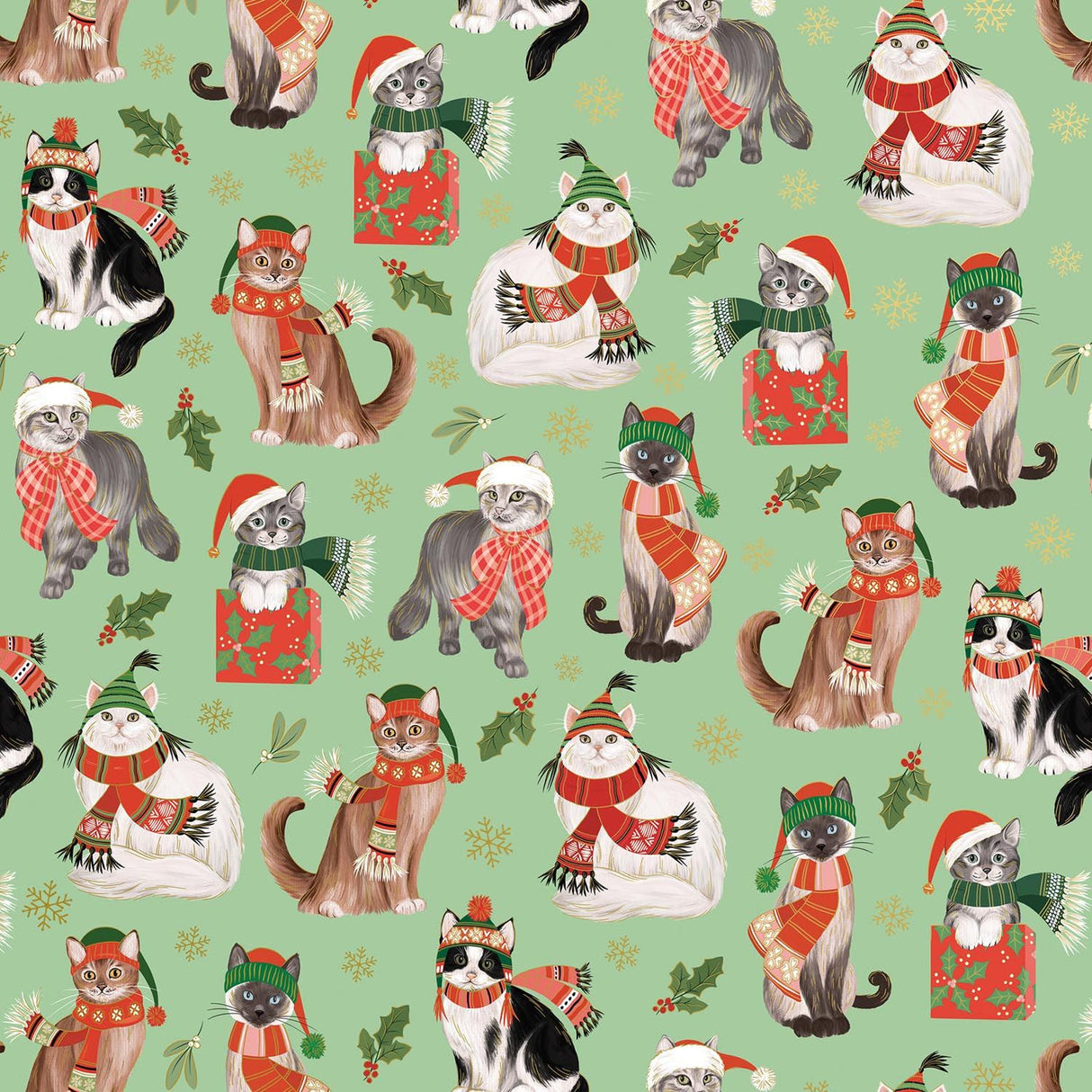 Frolicking Felines - Gift Wrap - Jumbo Roll (30" x 10 ft.)