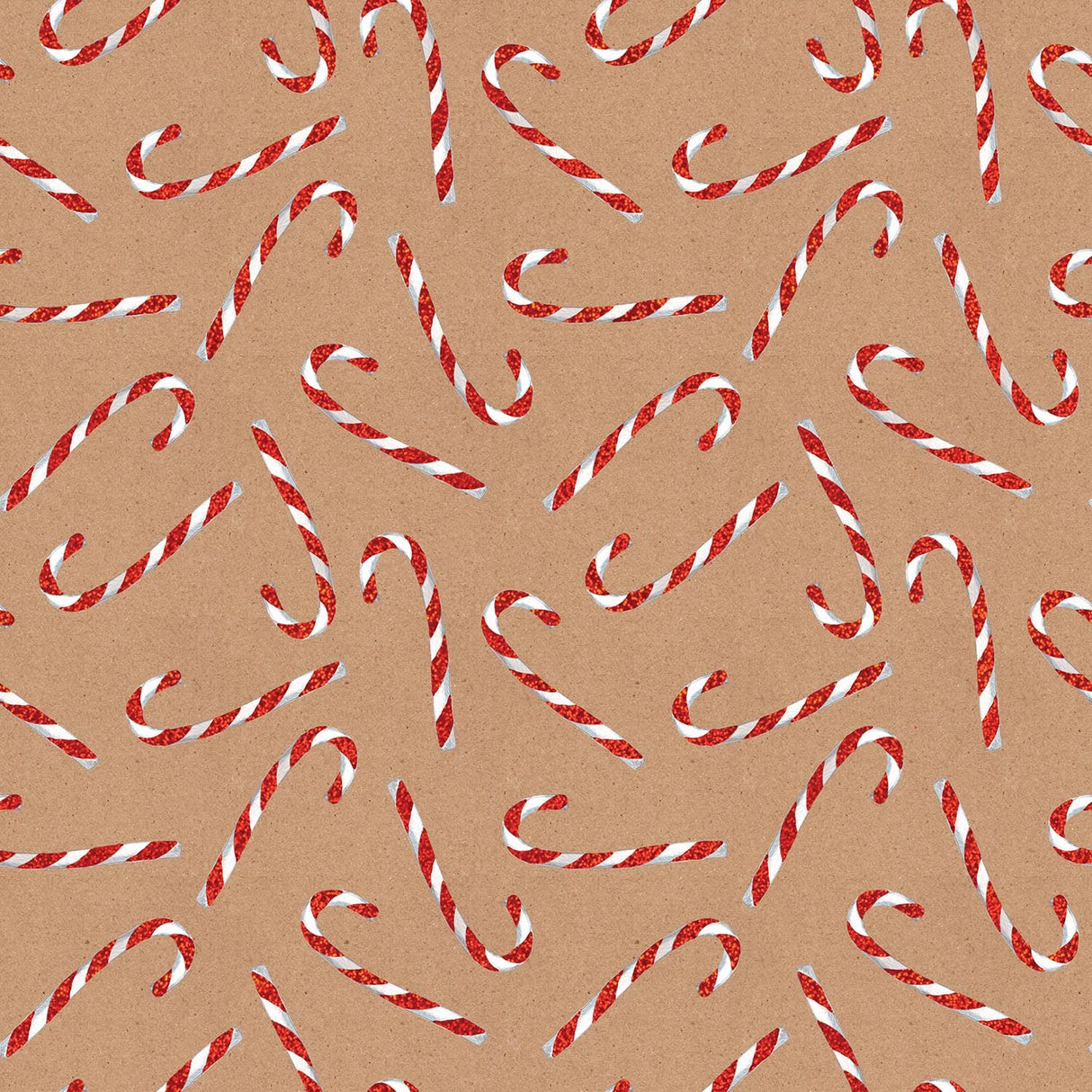 Candy Cane Glitter - Gift Wrap - Jumbo Roll (30" x 10 ft.)