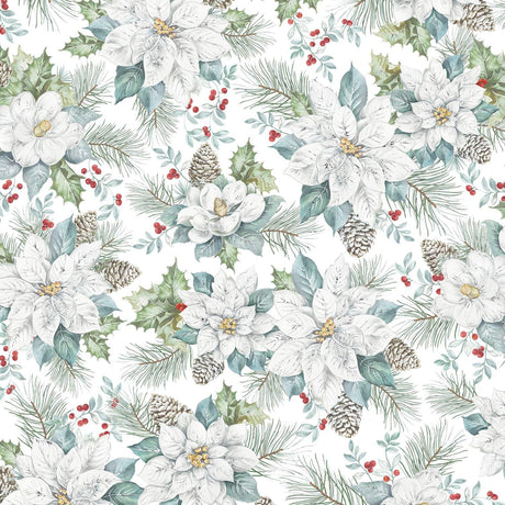 Snowdrift Floral - Gift Wrap - Ream Gift Wrap Roll (30" x 833 ft.)