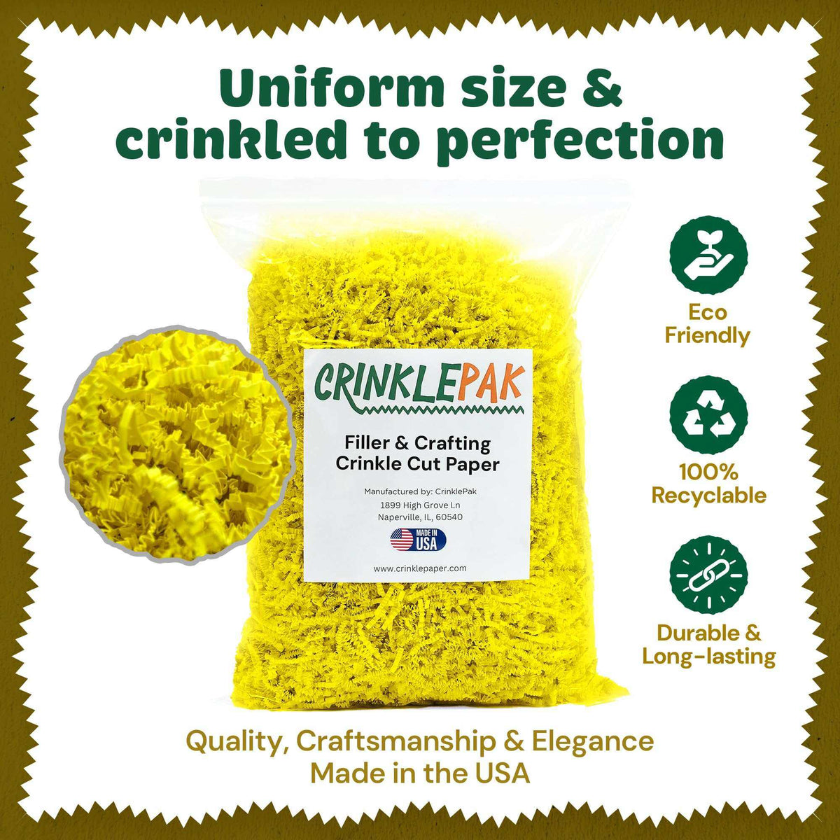 10 LB Yellow Crinkle Paper