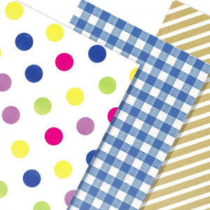 Stripes, Dots, & Plaid Designs - Pattern Tissue Paper