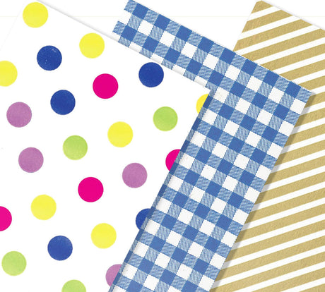 Stripes, Dots, & Plaid Designs - Pattern Tissue Paper