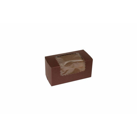 Brown & Pink Window Cupcake Boxes