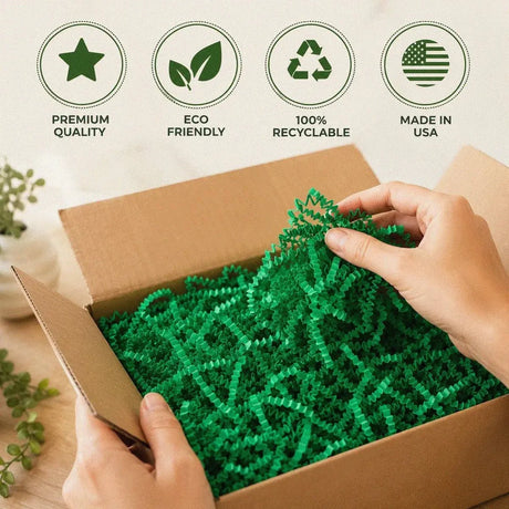 10 LB Green Crinkle Paper Shred
