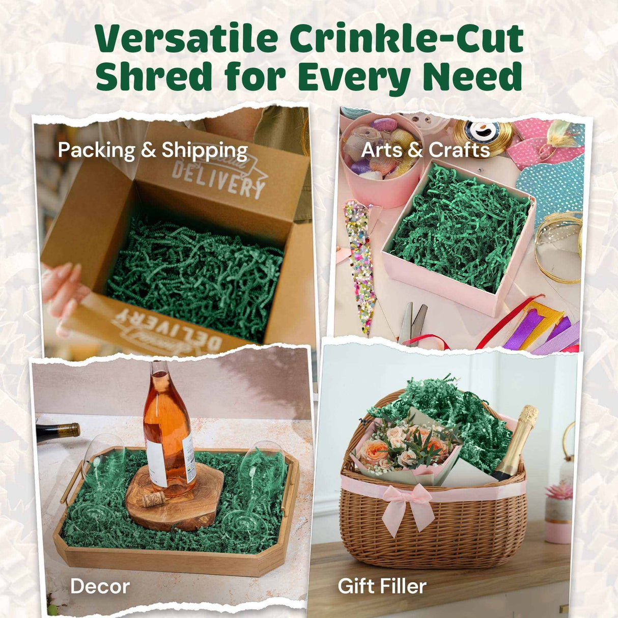 10 LB Light Green Crinkle Paper