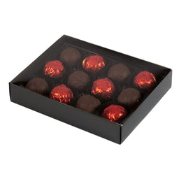 Black - Candy Box Base - Base (1 Layer - 12 Pc.) 6-3/8 x 4-3/4 x 1-1/8"