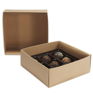 Kraft 2 Layer - Candy Box Base - (8 oz x 2 Layers) 5-9/16 x 5-9/16 x 2-1/8"