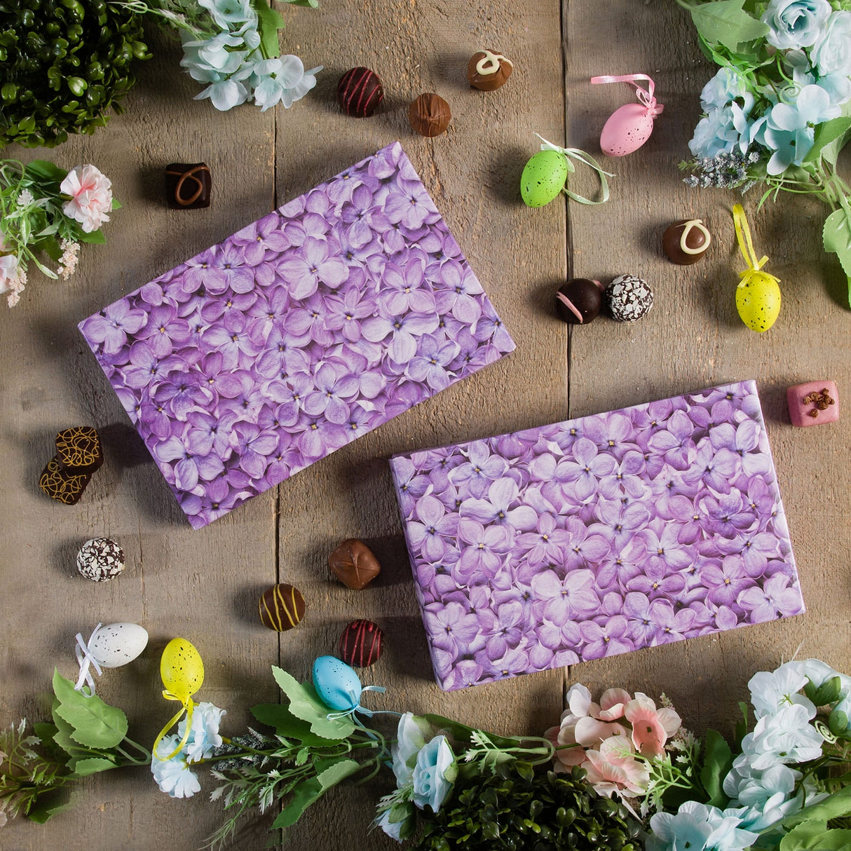 Spring Lilacs 1/2 lb & 1 lb Chocolate Boxes