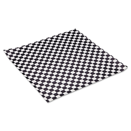 Bagcraft Grease-Resistant Paper Wraps and Liners, 12 x 12, Black Check, 1,000/Box, 5 Boxes/Carton