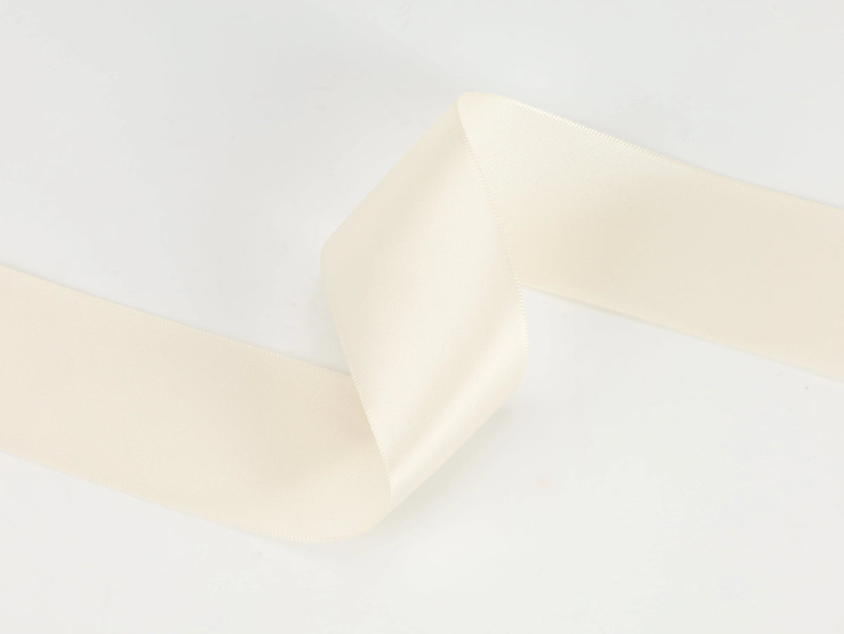 1 1/2" Double Face Satin Ribbon | Ivory (810) | 50 Yard Roll