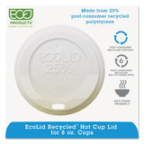 Eco-Products EcoLid 25% Recycled Content Hot Cup Lid, White, Fits 8 oz Hot Cups, 100/Pack, 10 Packs/Carton