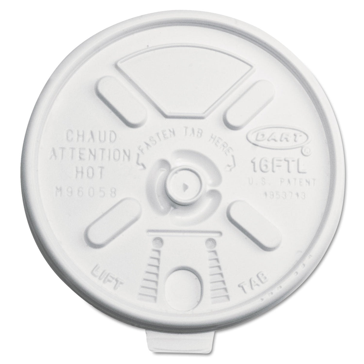 Dart Lift n' Lock Plastic Hot Cup Lids, Fits 12 oz to 24 oz Cups, Translucent, 1,000/Carton