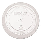 Dart PETE Flat Straw-Slot Cold Cup Lids, Fits 16 oz to 24 oz, Clear, 100/Pack