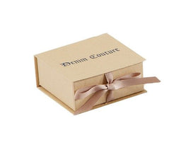 Natural Kraft - Ribbon Jewelry Box - 5 x 3-1/2 x 1-1/2"