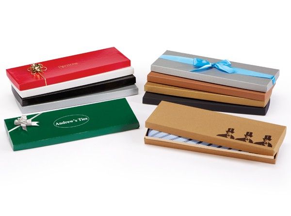 Matte Metallic Gold - Neck Tie Box - 14 x 4-1/2 x 3/4" (3/4" Lid)