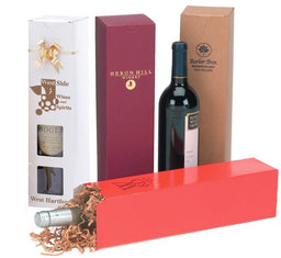 Gloss Burgundy - Top Tuck Wine Bottle Box - 3-1/2 x 3-1/2 x 13-1/2"