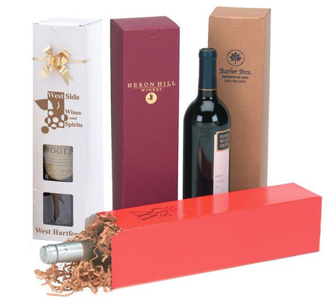 Gloss Burgundy - Top Tuck Wine Bottle Box - 3-1/2 x 3-1/2 x 13-1/2"