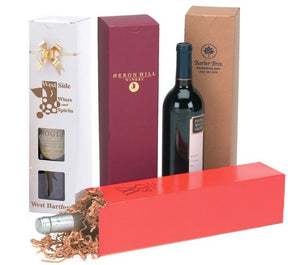 Matte Burgundy - Top Tuck Wine Bottle Box - 3-1/2 x 3-1/2 x 13-1/2"