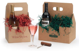 Natural Kraft - 4 Bottle Carrier - 7-1/2 x 7-1/2 x 12"