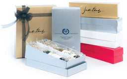 Gloss Special Silver - Folding 2 Piece Wine Bottle Box - (Double Bottle) 13 x 7 x 3-1/2"